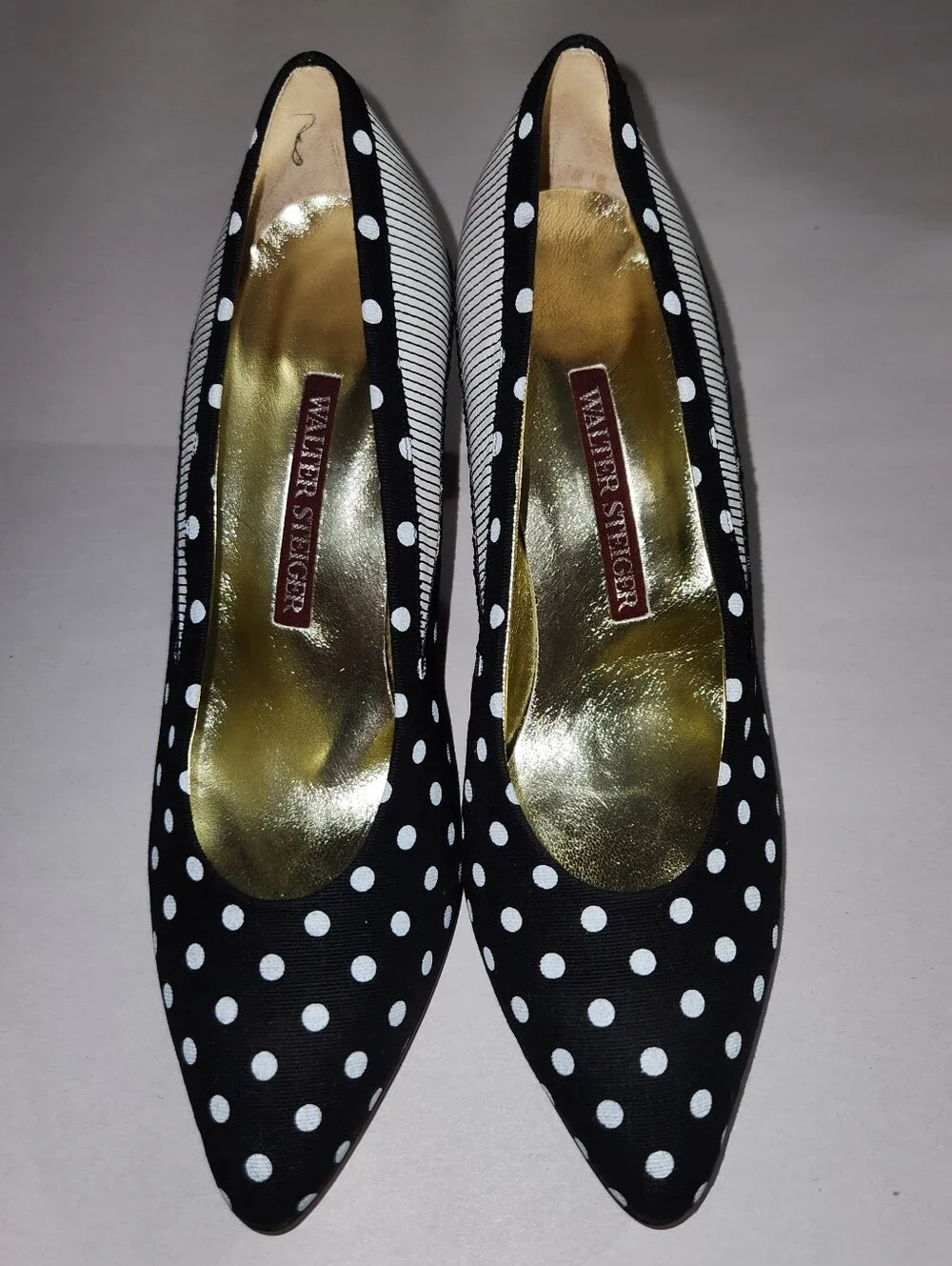 Walter Steiger Polka Dot Striped Heels